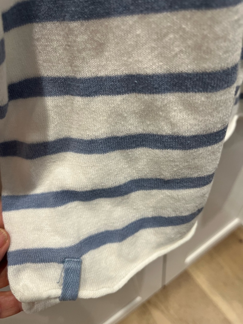 Part Two Copenhagen Women's Blue & White Striped V-Neck Sweater - Picture 4 of 5